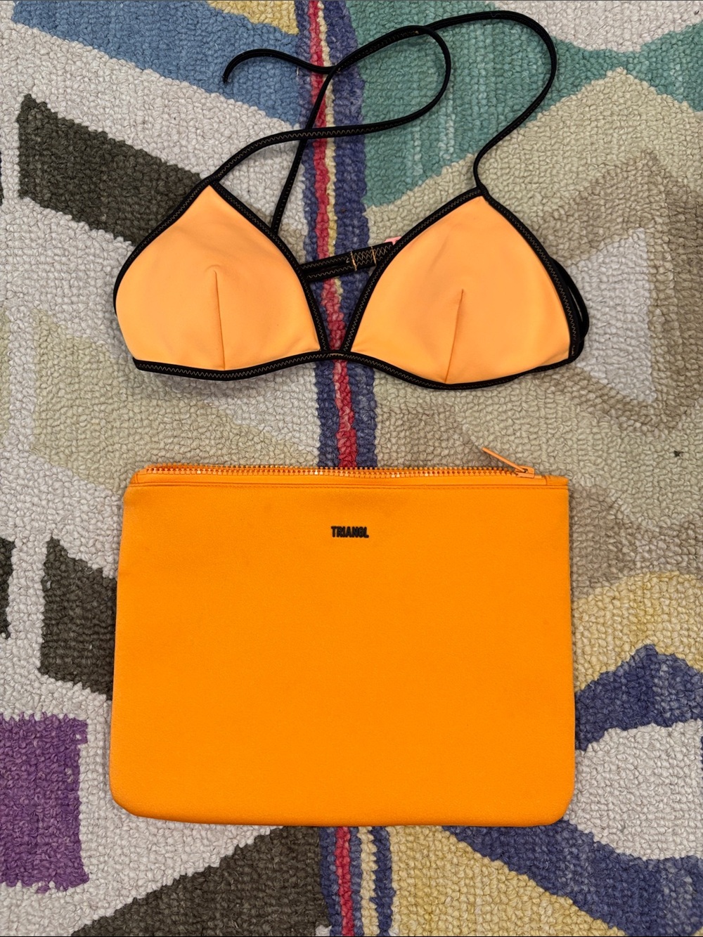 Orange Triangl Bikini Top and Bag FLAW